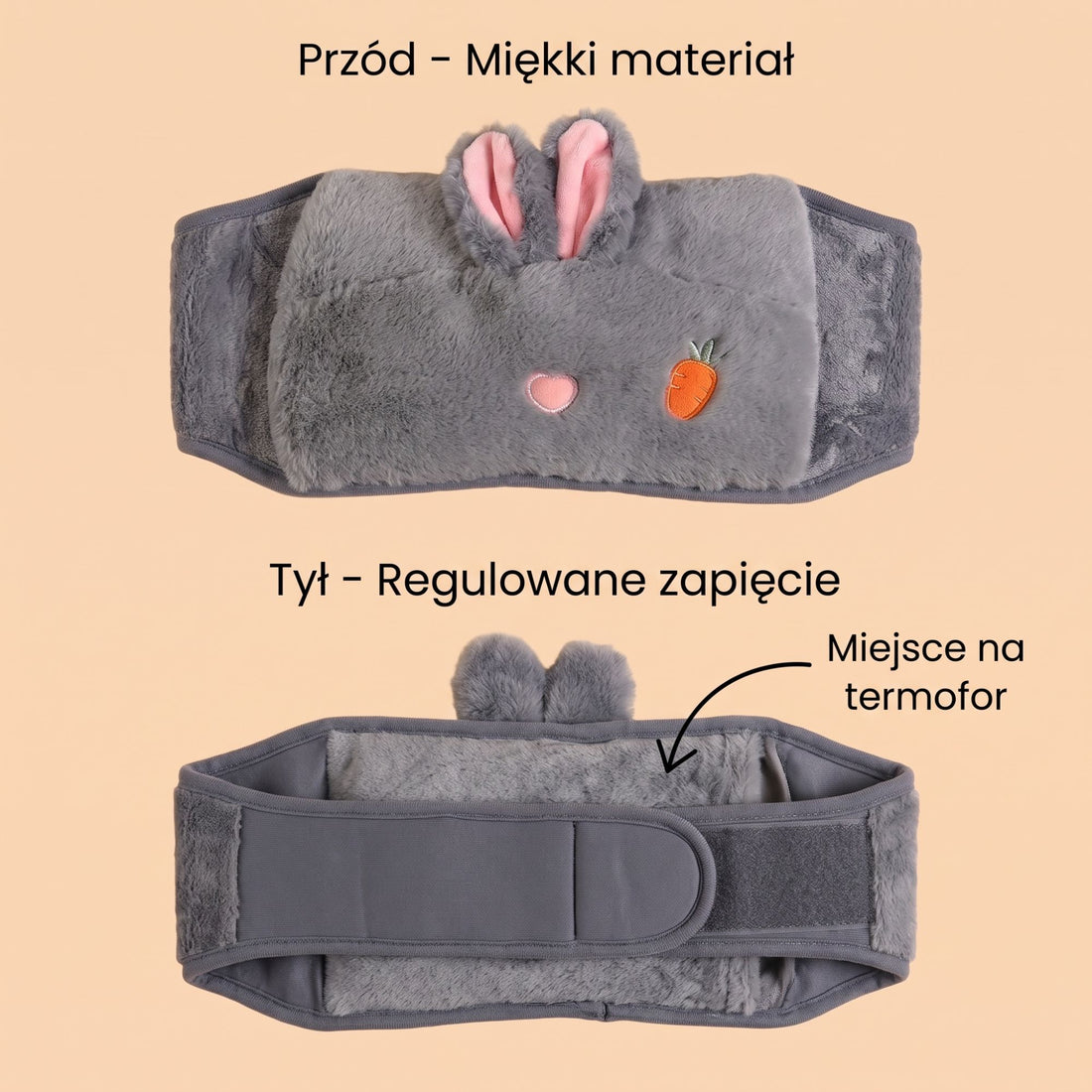 Przód i tył pasa z kieszenią na termofor
